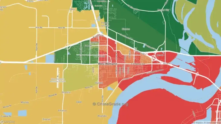 The most dangerous city in Arkansas is West Memphis