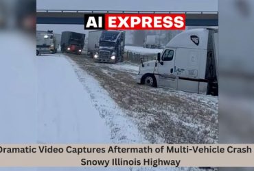 Dramatic Video Captures Aftermath of Multi-Vehicle Crash on Snowy Illinois Highway