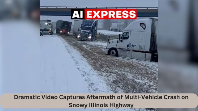 Dramatic Video Captures Aftermath of Multi-Vehicle Crash on Snowy Illinois Highway